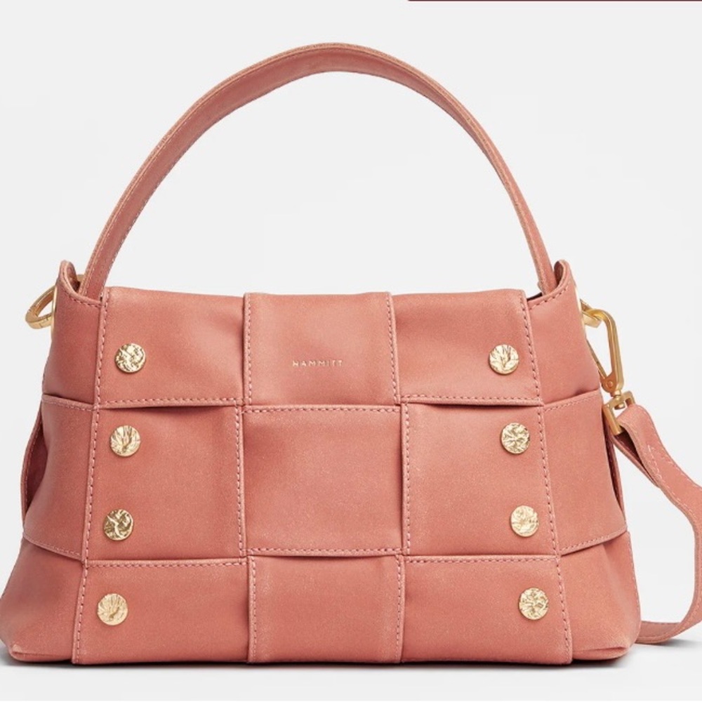 Hammitt Bryant Medium Gold studded pink sorbet